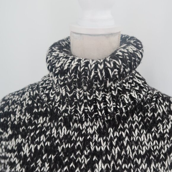 Bristol Club Women's Black White Chunky Knit Turtleneck Sweater Size Small - Picture 6 of 10